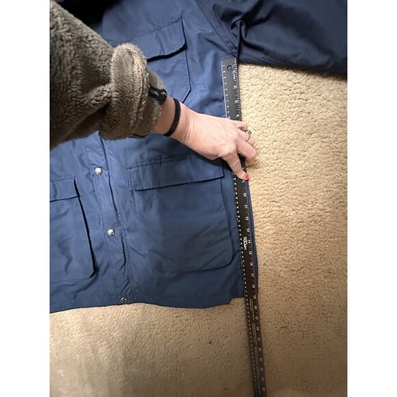 Woolrich Vtg Blue Barn Coat Red Wool Plaid Lining 1960’s Men Sz L USA Gorpcore - Picture 14 of 16